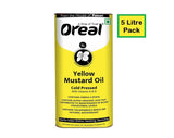 Oreal Yellow Mustard Oil Cold Pressed 5 Litre Pack