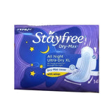 Stayfree Dry Max All Night Ultra Dry Sanitary Pads with Wing XL Size - 7 N, 14 N, 28 N, & 42 N Pads