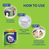 Surf Excel Matic Front Load Detergent Powder 4 Kg + 2 Kg Free Carton