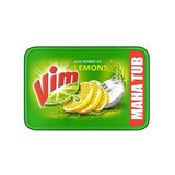 Vim Dishwash Bar Maha Tub with Power of 100 Lemons, 500 g with Scrubber, Pack of 4 Tubs
