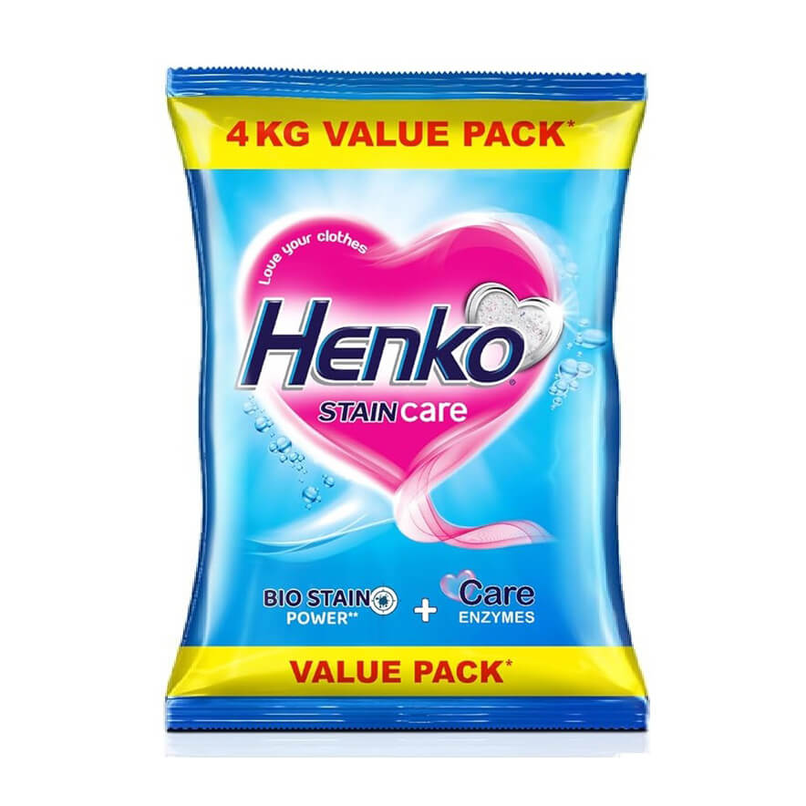 Henko Stain Care Detergent Powder 1 Kg & 4 Kg Pack