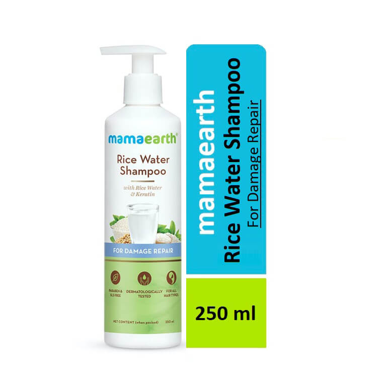 Mamaearth Rice Water Shampoo for Damage Repair - 250 ml Bottle