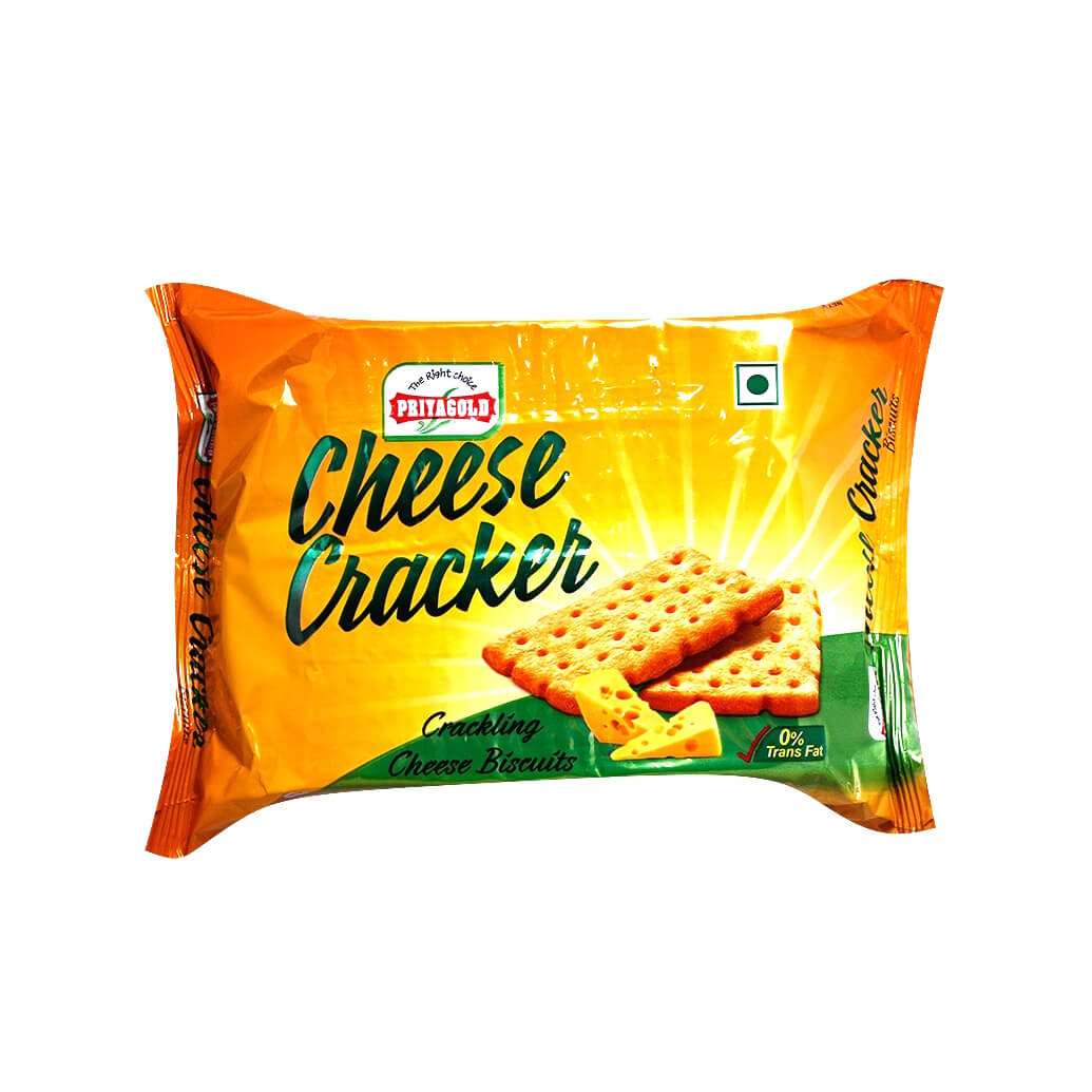Priyagold Cheese Cracker Cracking Cheese Biscuits 128 g, Pack of 5