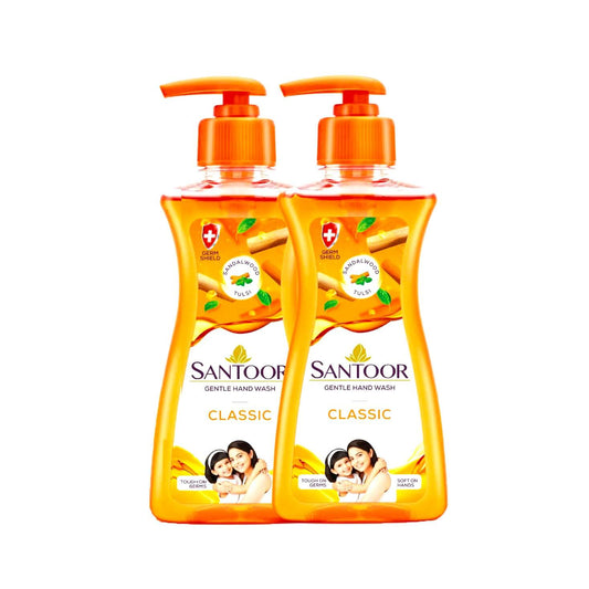 Santoor Gentle Handwash Classic with Sandalwood & Tulsi 200 ml - Buy 1 Get 1 Free